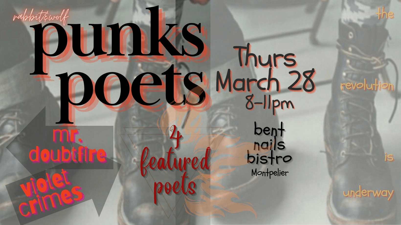 Punks and Poets event poster