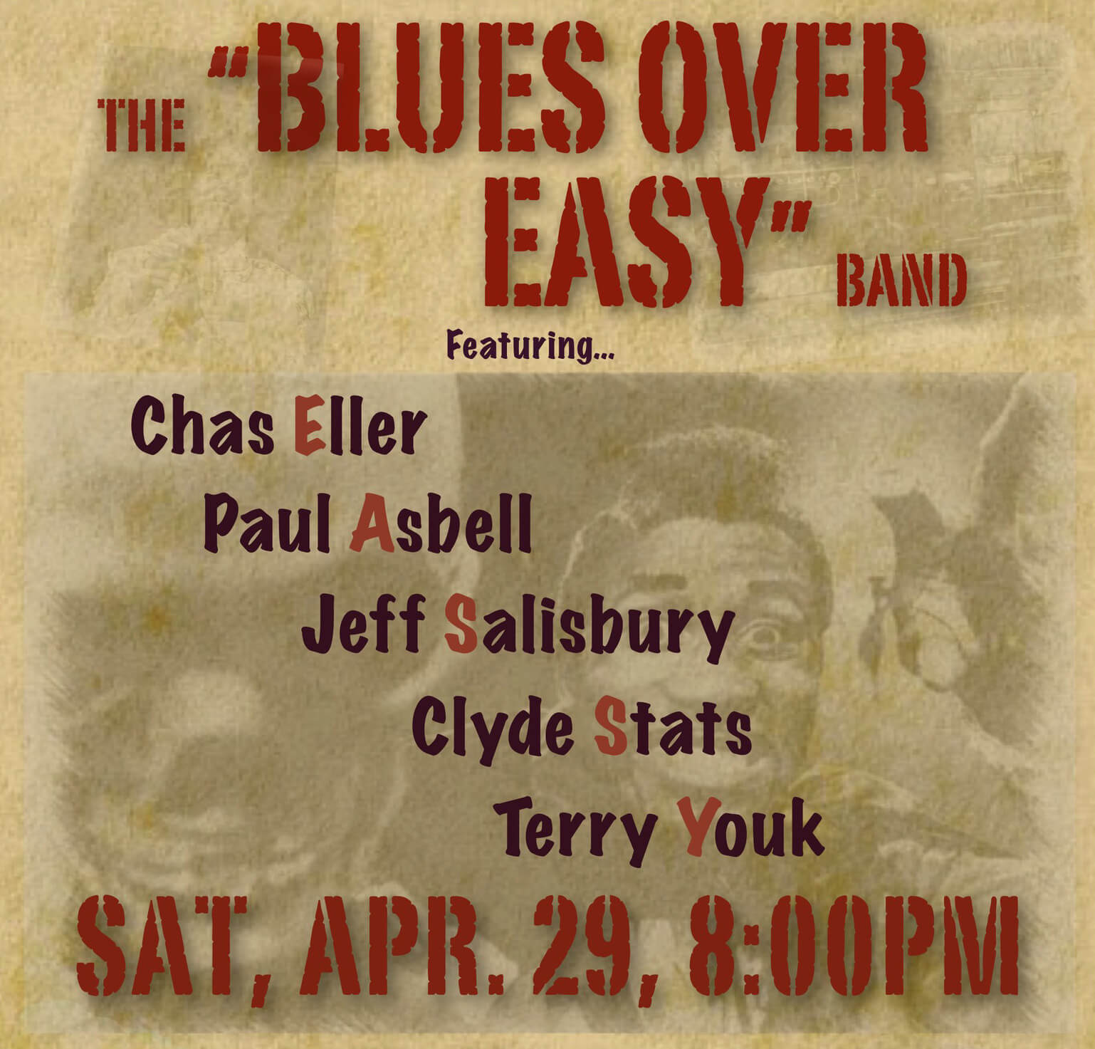 Blues Over Easy May poster