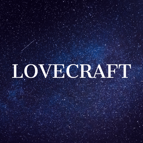 Lovecraft logo with a outer space theme