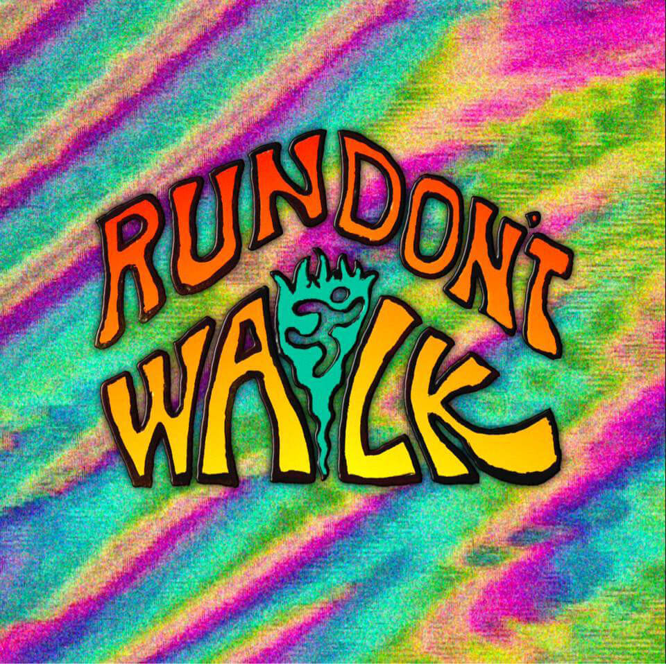 Run Don't Walk Band logo with rainbow colors