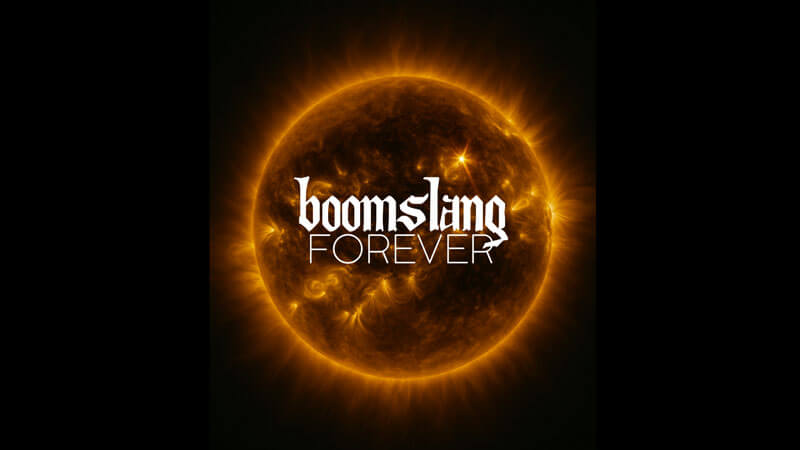 Glowing planet with Boomslang Forever words over it.